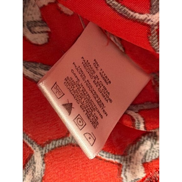 Michael Kors Red Chain Print Blouse Sz M wome blouse - Picture 6 of 12